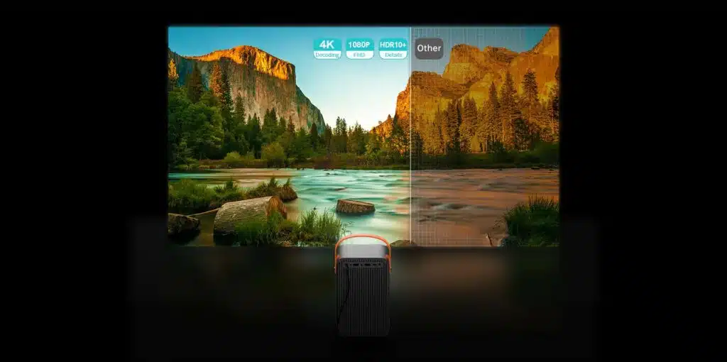 Quality images from Jireno Cube 4 smart projector