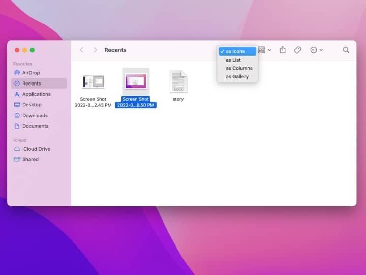 Changing Finder Views Using Mac's Shortcuts