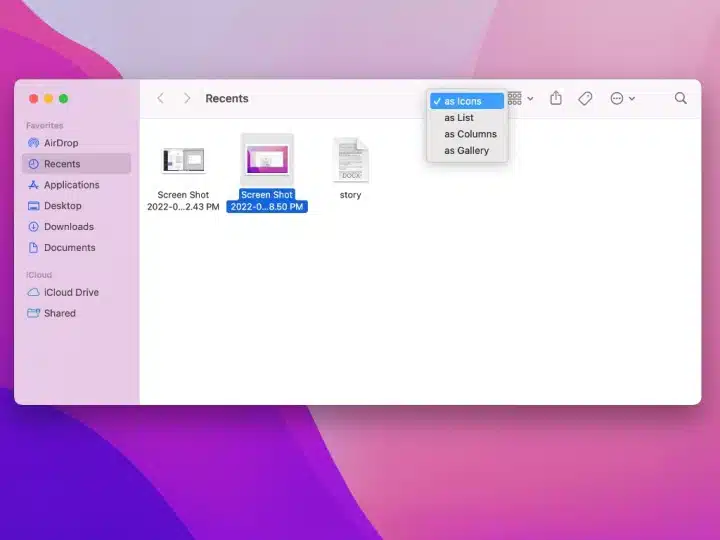 Changing Finder Views Using Mac's Shortcuts